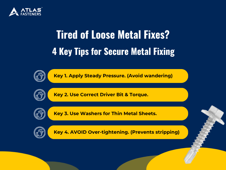 Tired of Loose Metal Fixes? Use Heavy Duty Tek Self-Drilling Screws!